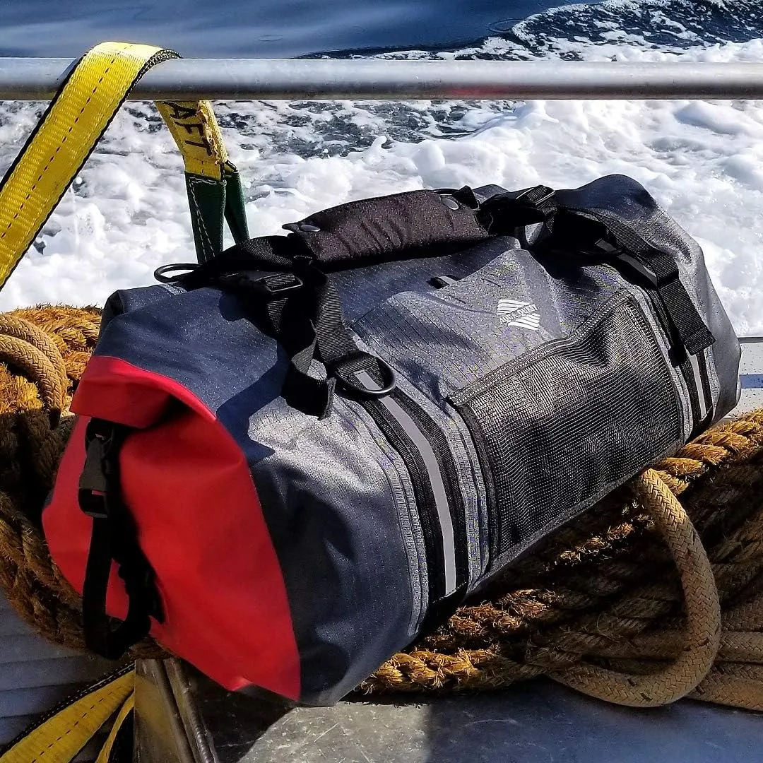 AquaQuest White Water Duffel - 100% Waterproof, Heavy Duty, Versatile, Comfortable - Durable Protective Dry Bag for Travel, Sport, Motorcycle, Boat, Fishing - 50, 75, or 100 L