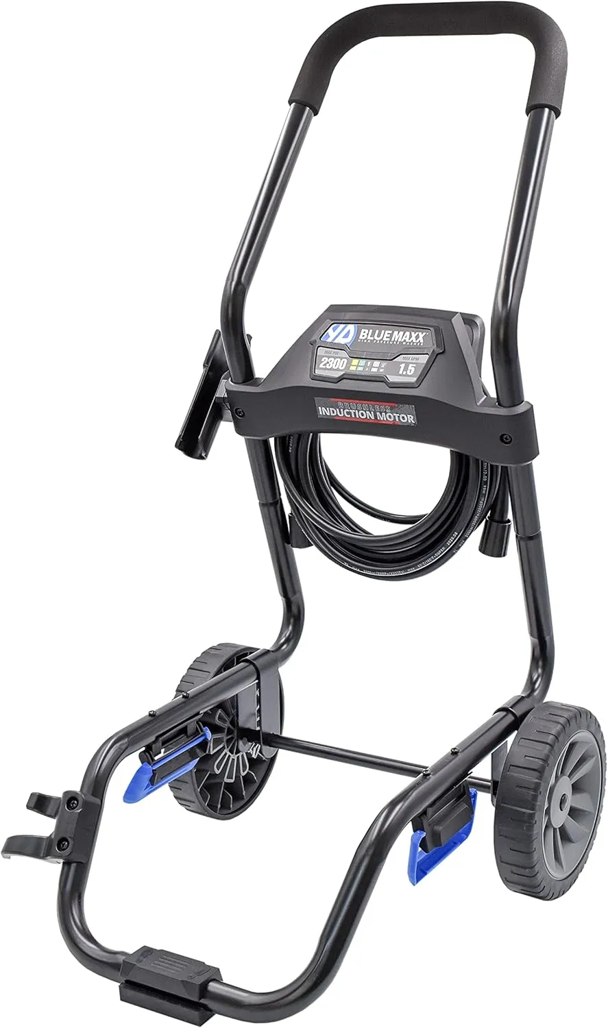 AR Blue Clean Maxx, BM2300 Electric Pressure Washer-2300 PSI, 1.5 GPM, 13 Amps Quick Connect Accessories, 2 in 1 Detachable Cart, On Board Storage, Portable Pressure Washer, High Pressure