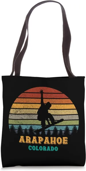 Arapahoe Basin Colorado Vintage Sun Snowboarding Snowboarder Tote Bag