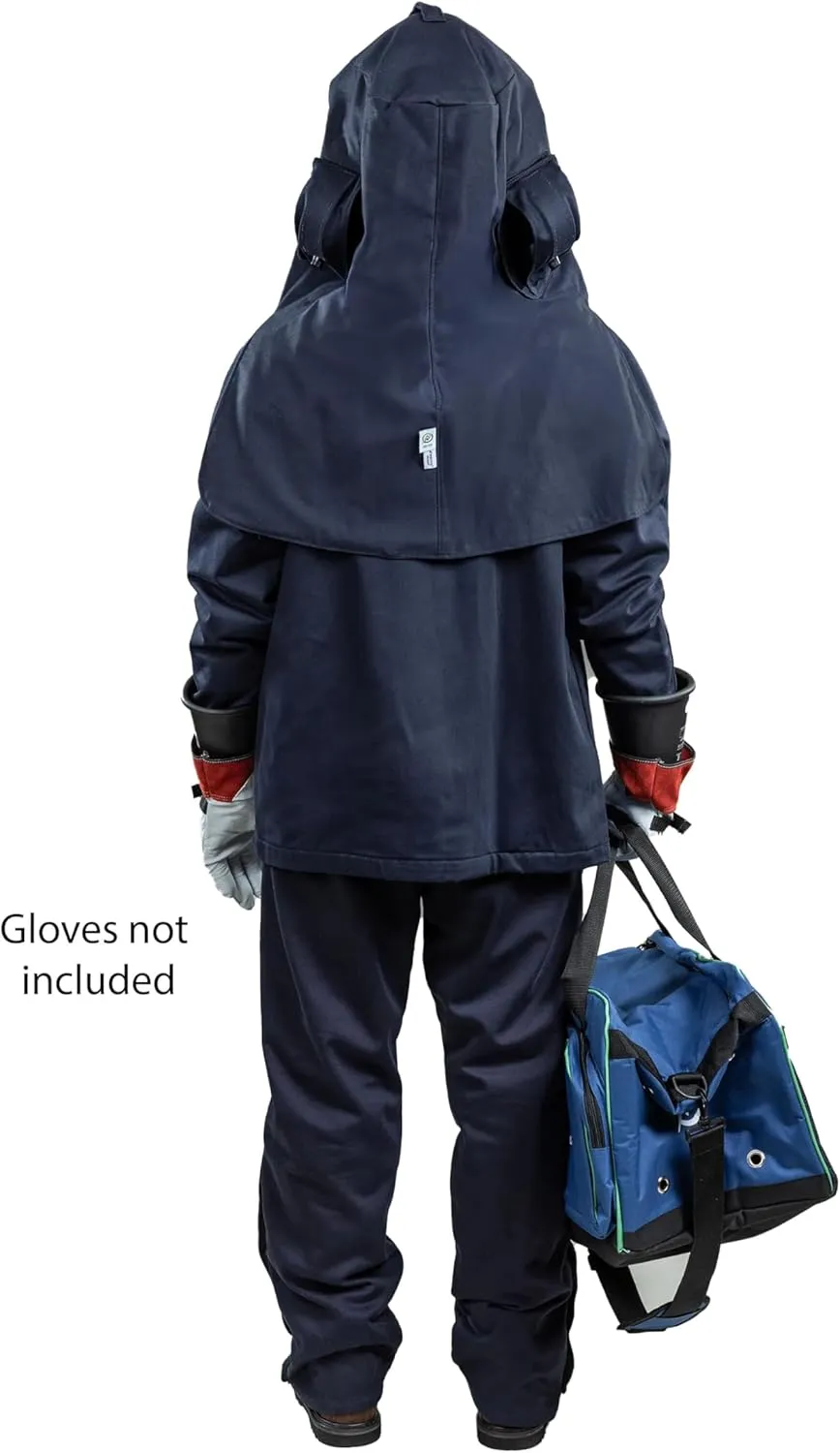 ArcGuard, CAT 4, 40 Cal Arc Flash Kit with FR Short Coat and Bib Overall, Standard Hood, Safety Glasses, and Gear Bag