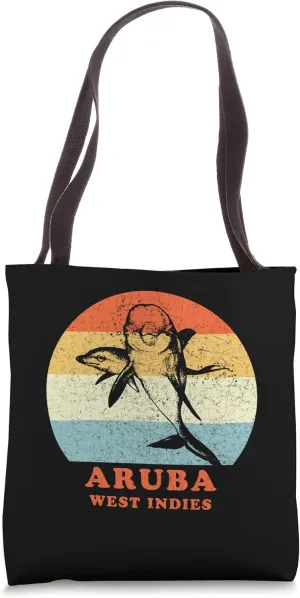 Aruba, West Indies Vintage Dolphin - Porpoise Vacation Tote Bag