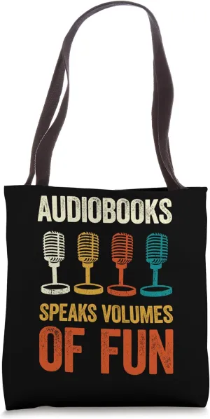 Audiobooks Speak Volumes Of Fun Audio Literature Audiophile Tote Bag