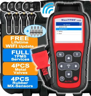 Autel TPMS Programming Tool TS508WF KIT, with $180 4PCS 315 433Mhz MX Sensors & 4PCS Metal Valves, Upgrade of MaxiTPMS TS601/ TS508 Tire Sensor Programmer, TPMS Diagnostic/Activate/Relearn Tool