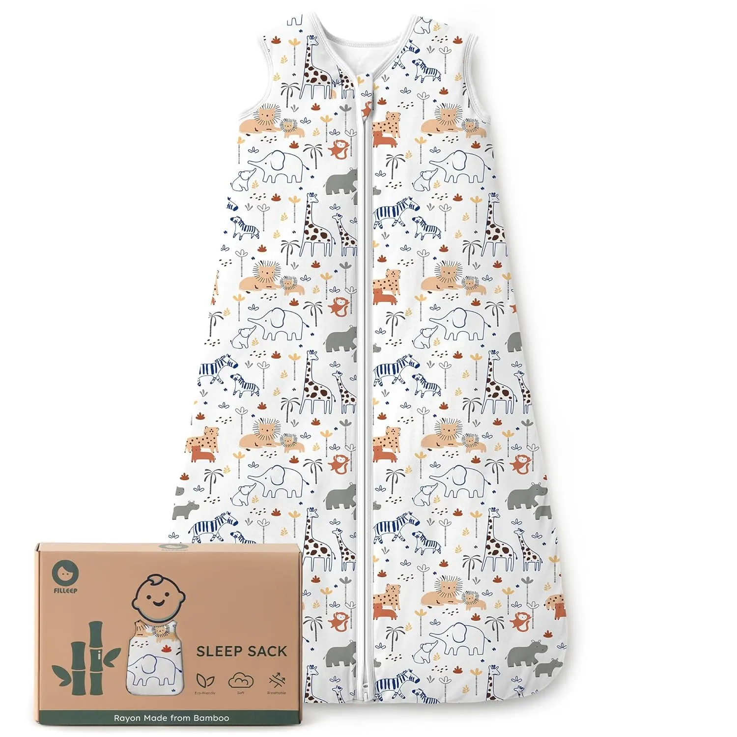 Baby Sleep Sack 0-6 Months Rayon Made From Bamboo 1.0 Tog Soft Wearable Blanket Baby Sleeping Bag for Infant Newborn 2-Way Zipper Toddler Sleep Sacks