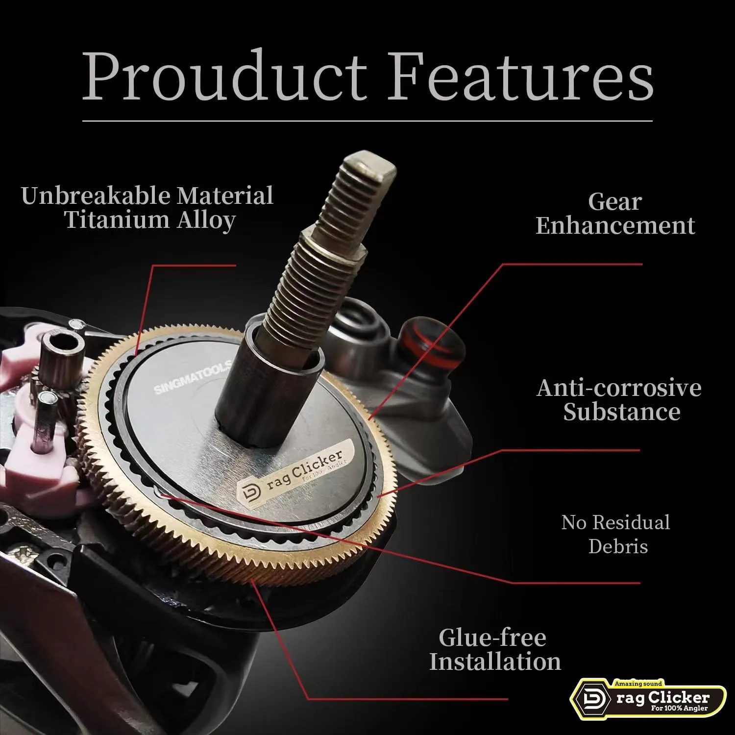 Baitcasting Reel Drag Clicker Kit for Daiwa Kastking Shimano Reel Curado, Scorp. MD, Tranx, Antares Aderbaren Tatula Zillion Alphas Tunning Upgrade Accessories