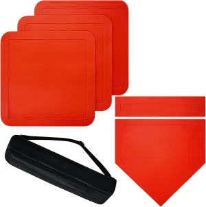 Baseball Bases for Yard - 3 Throw Down Bases 1 Homeplate 1 Pitching Rubber with Baseball Bases Bag for Kids Practice, Rubber Bases for Kickball Baseball Play
