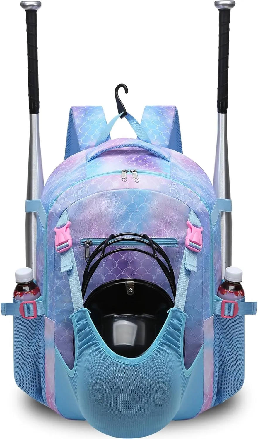 Baseball Softball Backpack for Kids Boys Girls 6-8 8-12 12-14 Large Youth Bat Bag for Gear Storage Baseball Softball Tball Equipment Back Pack with Separate Shoe Bag