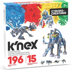 Basic Fun K'NEX | Cyborg Creatures 15 Model | Educational Toys for Boys and Girls, 196 Piece Stem Learning Kit, Engineering for Kids, Fun Colourful Construction Toys for Children Ages 8 12463