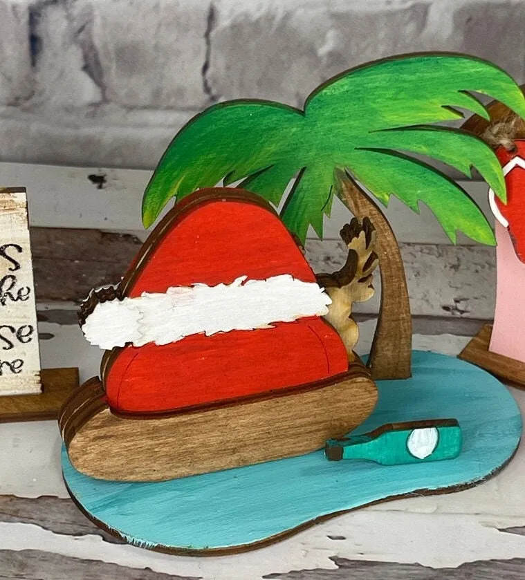 Beach Santa DIY Craft Tiered Tray Kit - Christmas Beach Tiered Tray Bundle