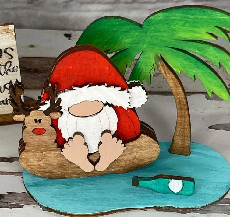 Beach Santa DIY Craft Tiered Tray Kit - Christmas Beach Tiered Tray Bundle