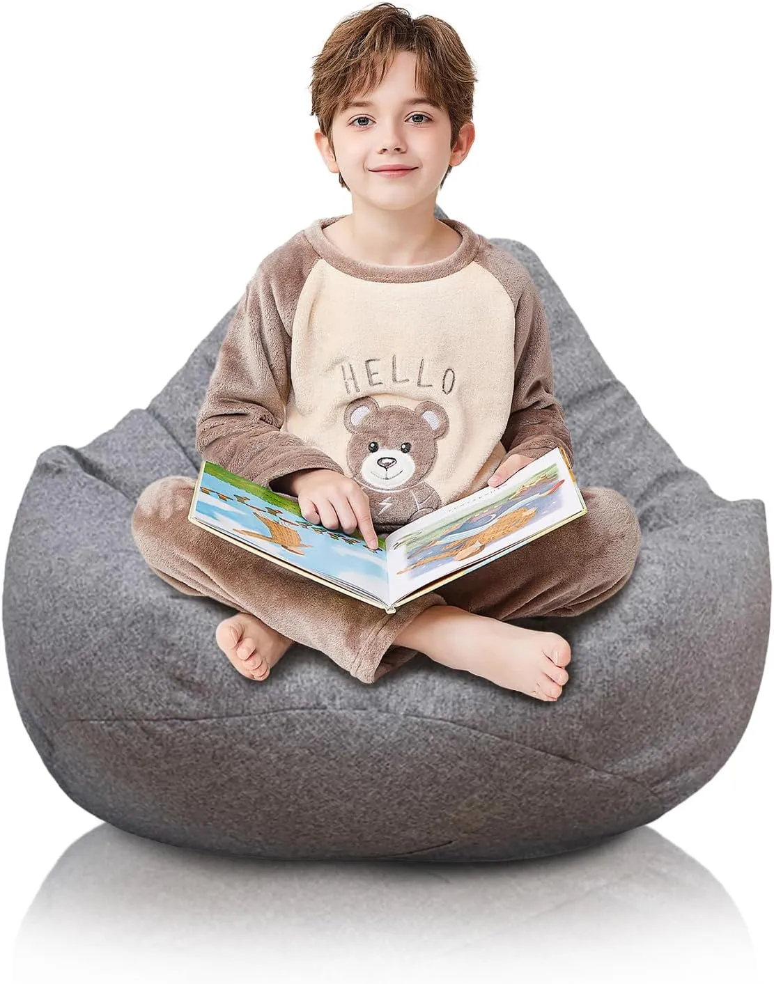 Bean Bag Chair Sofa Cover(No Filler), 23.62 x 27.55 inch Lazy Lounger High Back Large Bean Bag Storage Chair Cover Sack for Kids
