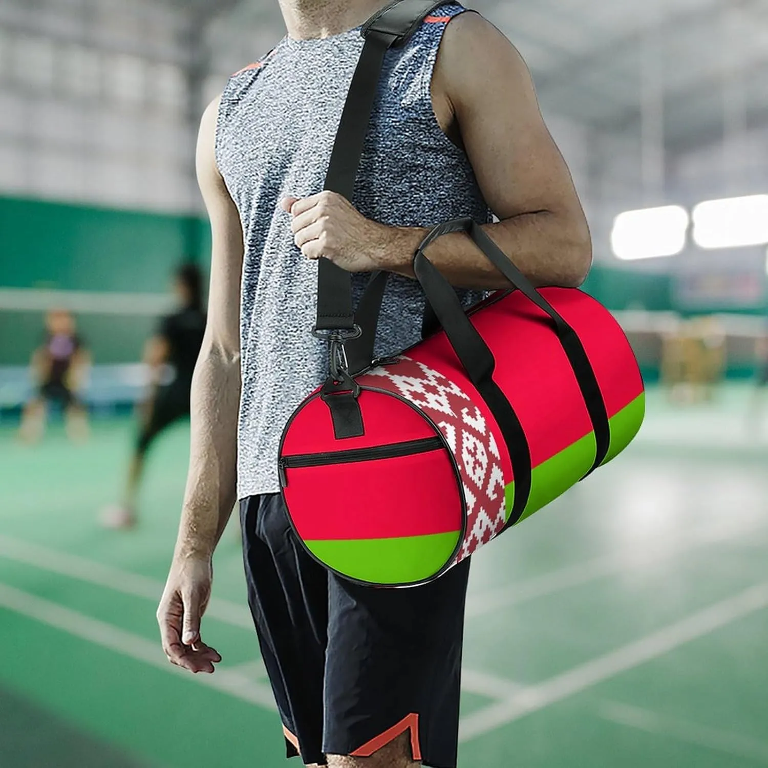 Belarus Flag Sports Gym Bag for Boys Girls with Wet Pocket Travel Duffel Tote