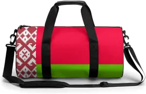 Belarus Flag Sports Gym Bag for Boys Girls with Wet Pocket Travel Duffel Tote