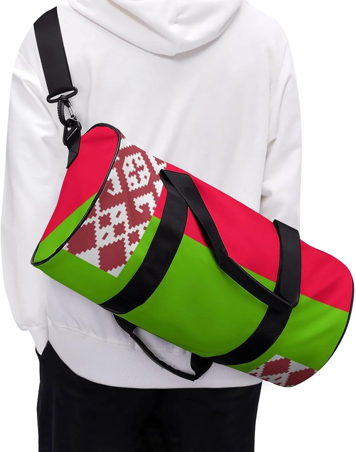 Belarus Flag Sports Gym Bag for Boys Girls with Wet Pocket Travel Duffel Tote