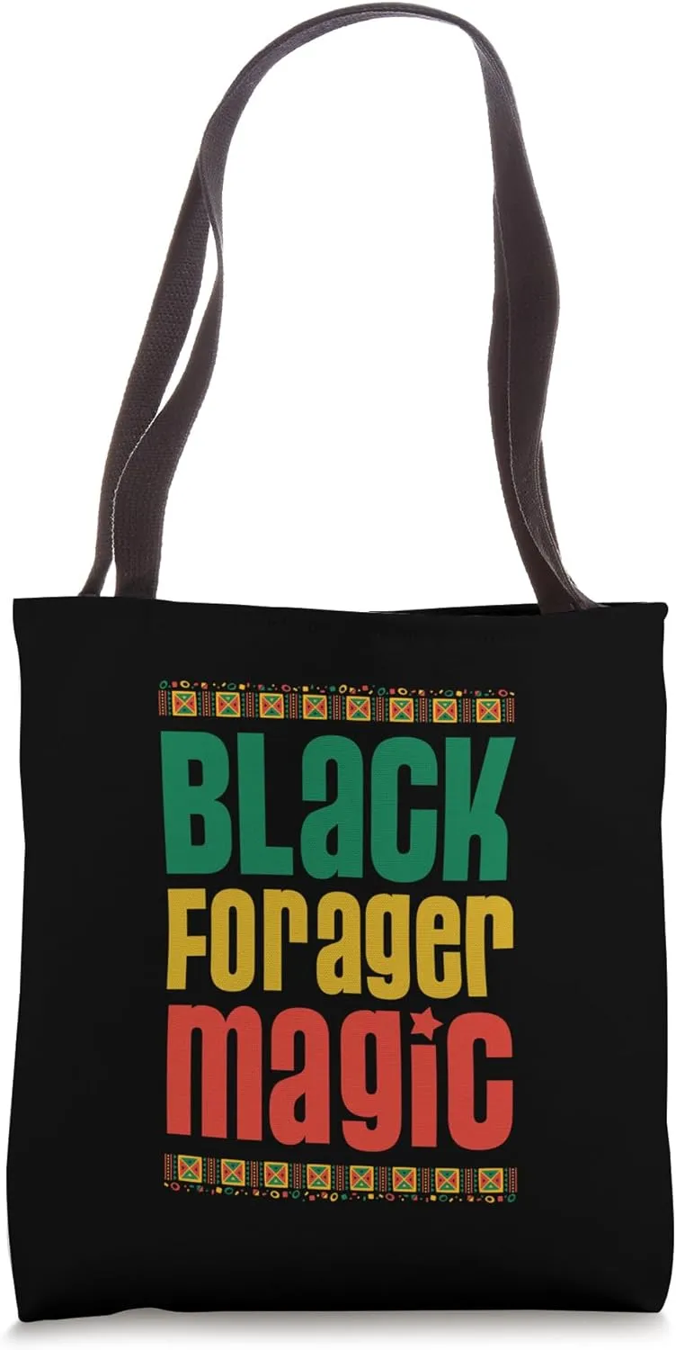 Black Forager Magic African Tribal Style Black Proud Tote Bag