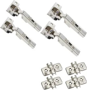 Blum 110 Degree Cliptop 71B3550 Soft Close Hinges - Full Overlay Soft Close Frameless Application kit Includes Screws