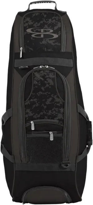 Boombah Spartan Rolling Bat Bag 2.0 USA Clandestine - 38" x 12-1/2" x 12" - Black/Dark Charcoal - Holds 4 Bats and Much More
