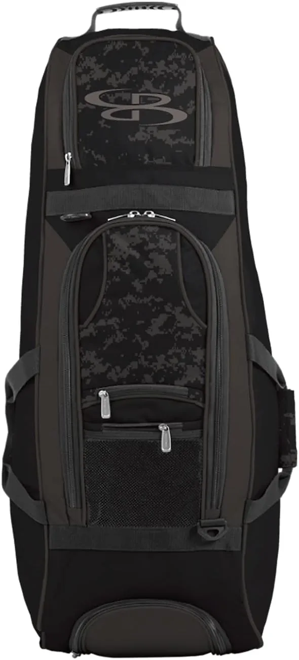 Boombah Spartan Rolling Bat Bag 2.0 USA Clandestine - 38" x 12-1/2" x 12" - Black/Dark Charcoal - Holds 4 Bats and Much More
