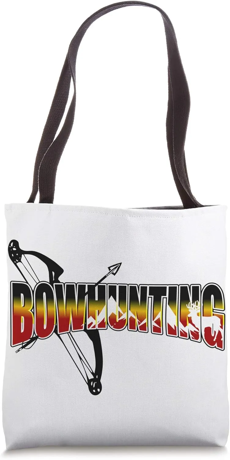 Bow Hunting Deer and Outdoors Compound Bow Archery Gift Tote Bag