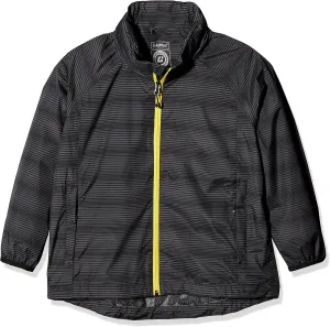 Boys Fedon Jr Allover Packable Rain Jacket, Dark Grey Yellow,6 - US