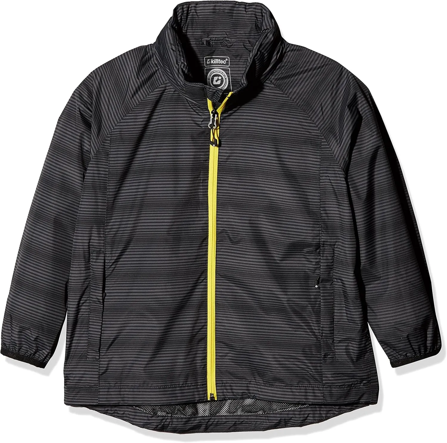 Boys Fedon Jr Allover Packable Rain Jacket, Dark Grey Yellow,6 - US