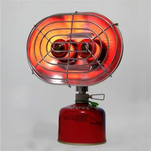 BRS Portable Gas Heater Camping Fishing Warmer Butane Propane Double Burners Heating Stove Infrared Ray Gas Heater Drying Cloth