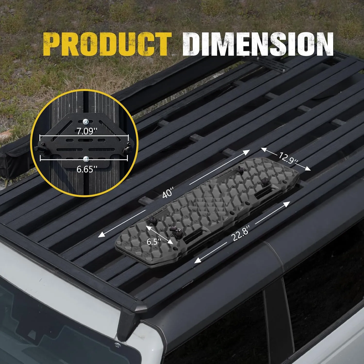 BUNKER INDUST Gen 7th Traction Boards with Mounting Kit, Pair Offroad Recovery Tracks with Jack Base for 4X4 Jeep Truck Tire Traction-Sand,Mud, Snow Ramps (Black)