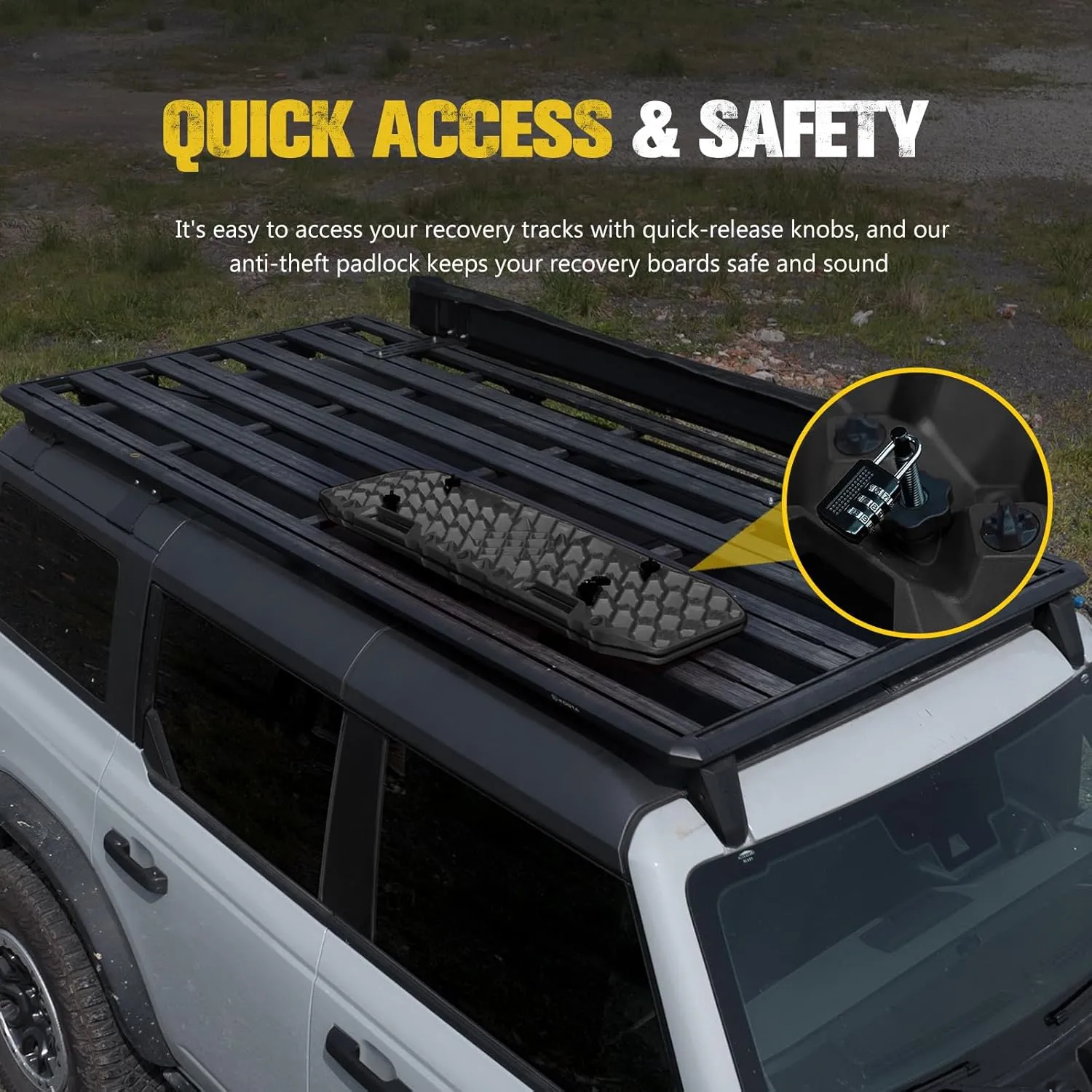 BUNKER INDUST Gen 7th Traction Boards with Mounting Kit, Pair Offroad Recovery Tracks with Jack Base for 4X4 Jeep Truck Tire Traction-Sand,Mud, Snow Ramps (Black)