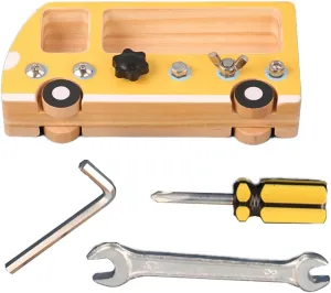 Busy Board Montessori Toys Wooden Screw Driver Board for Kids Screw Sorter Game Basic Skills Educational Motor Skills Sensory Learning Wooden Toys for Kids Toddlers STEM Montessori Toy