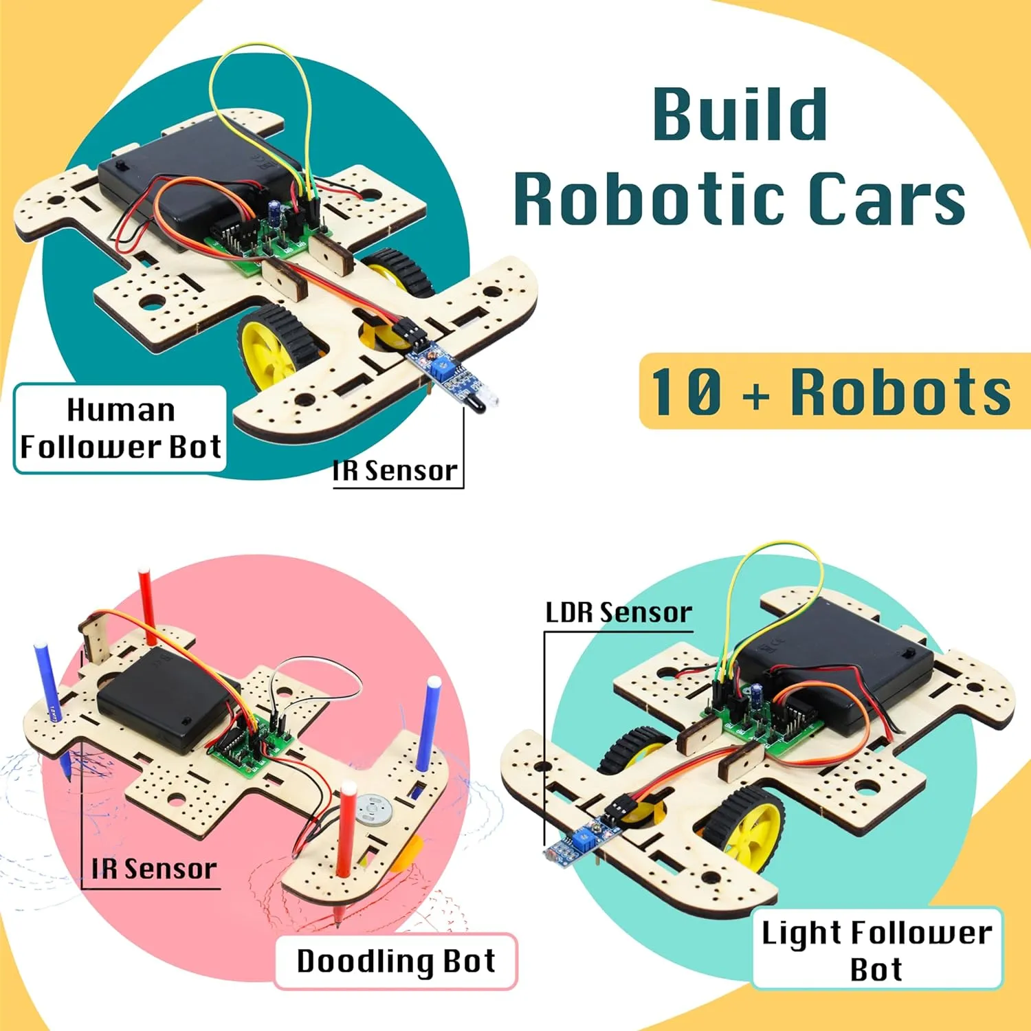 Butterfly Edufields 10in1 STEM Robotics Kit for Kids 8-12-14, Robot Kit for 8-10, Electronics for Kids 8-12, Engineering Kits for Kids Age 8-12, Science Kits for Kids Age 12-14, Circuit Board for Kids
