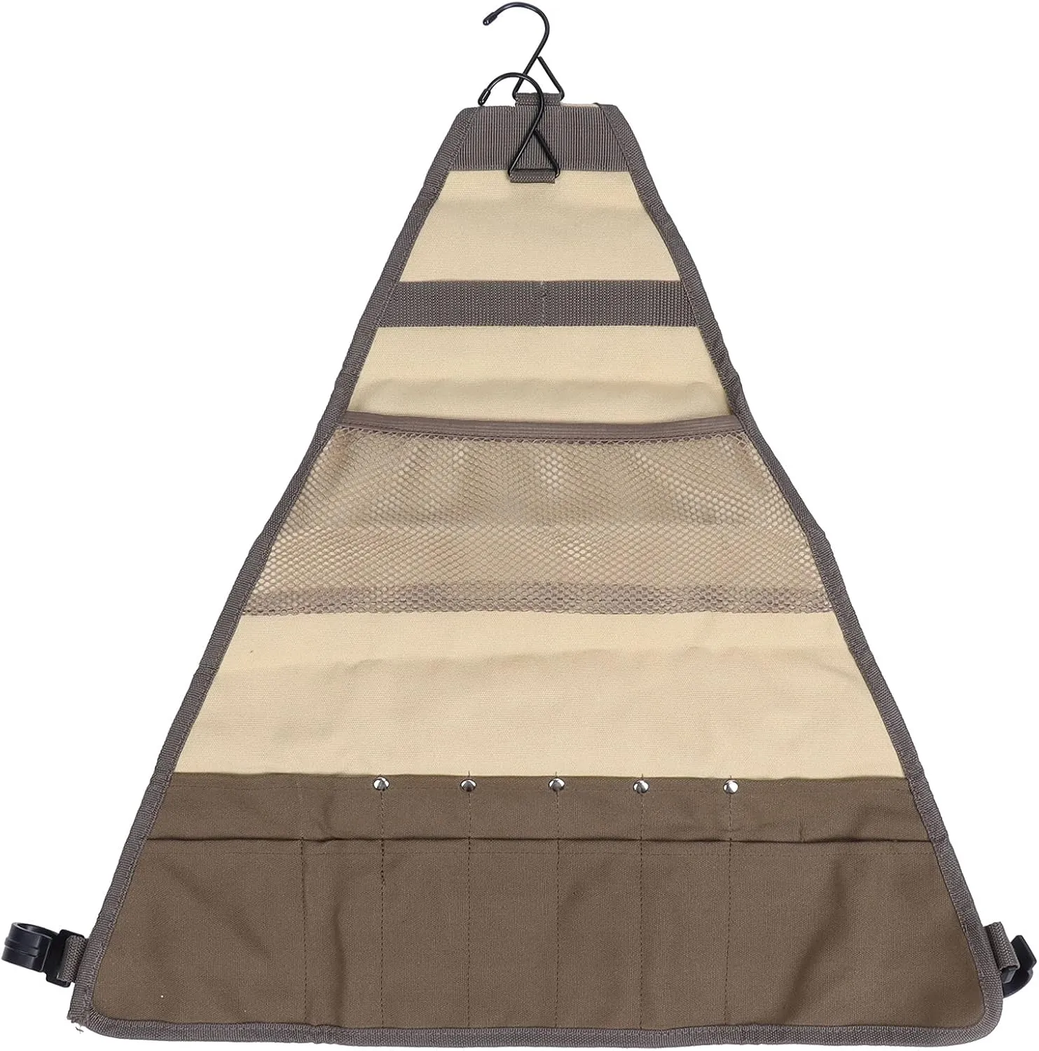 Canvas Cutlery Storage Bag,Outdoor Cutlery Storage Bag, Canvas Roll Up Culinary Bag Tableware Storage Hanging Bag, Portable Triangular Outdoor Picnic Camping Tableware Hanging Cookware Storage Bag