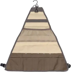 Canvas Cutlery Storage Bag,Outdoor Cutlery Storage Bag, Canvas Roll Up Culinary Bag Tableware Storage Hanging Bag, Portable Triangular Outdoor Picnic Camping Tableware Hanging Cookware Storage Bag