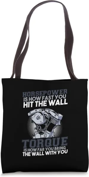 Car Engine Driver Car Lover Funny Horsepower Torque Humor Tote Bag