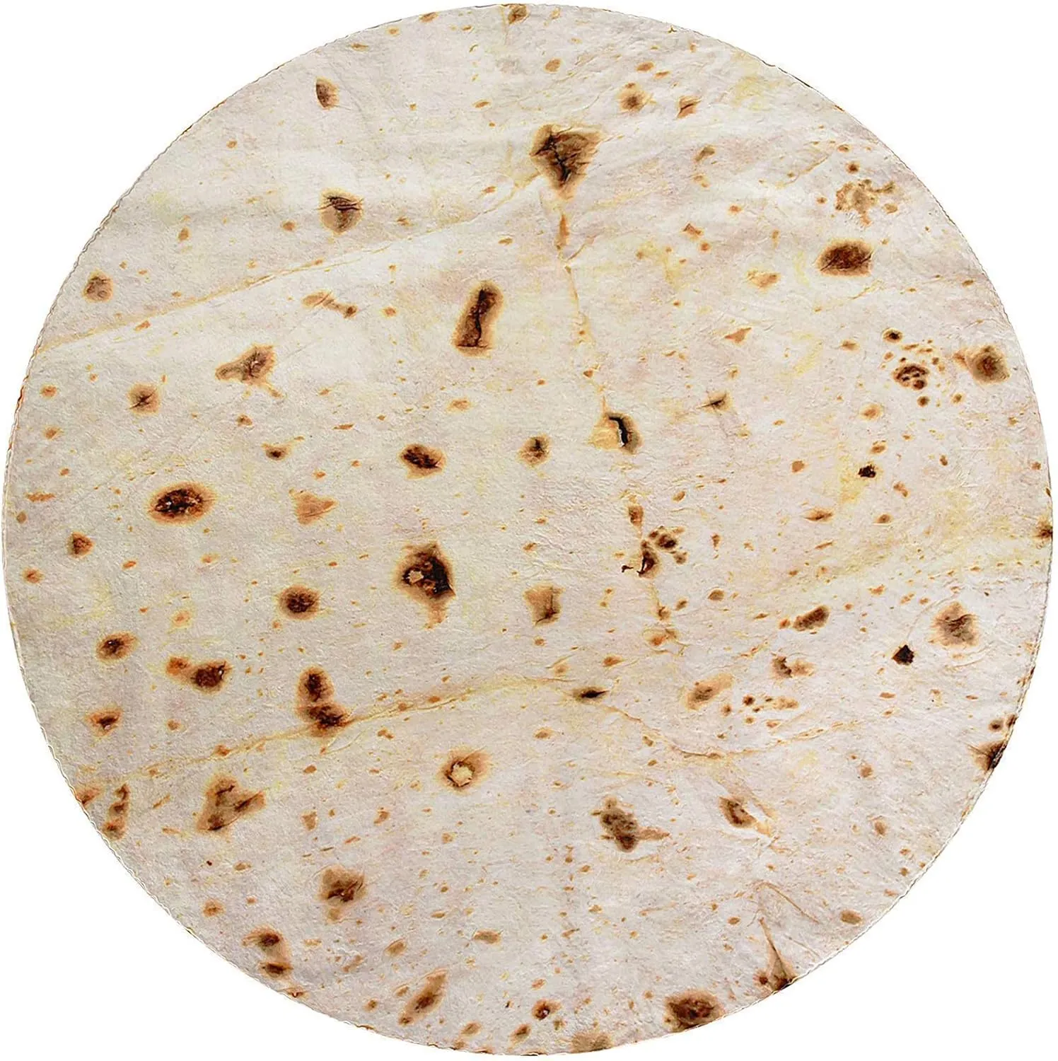 CASOFU Burritos Tortilla Throw Blanket, Double Sided Giant Flour Novelty Blankets for Your Family, 285 GSM Soft and Comfortable Flannel Taco Blanket.(Beige, 71 inches)