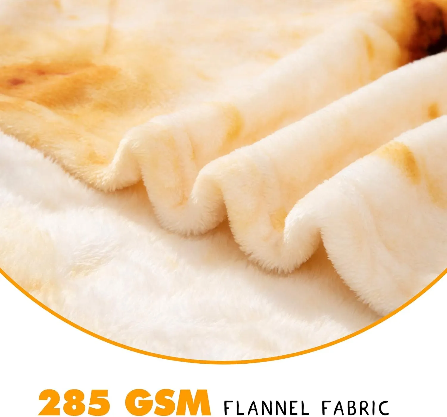 CASOFU Burritos Tortilla Throw Blanket, Double Sided Giant Flour Novelty Blankets for Your Family, 285 GSM Soft and Comfortable Flannel Taco Blanket.(Beige, 71 inches)