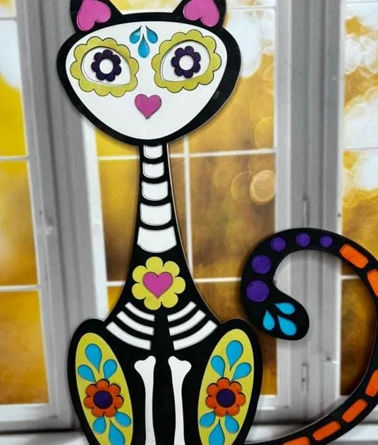 Cat Day of the Dead - Wood Blanks for Painting and Crafting