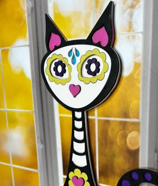 Cat Day of the Dead - Wood Blanks for Painting and Crafting