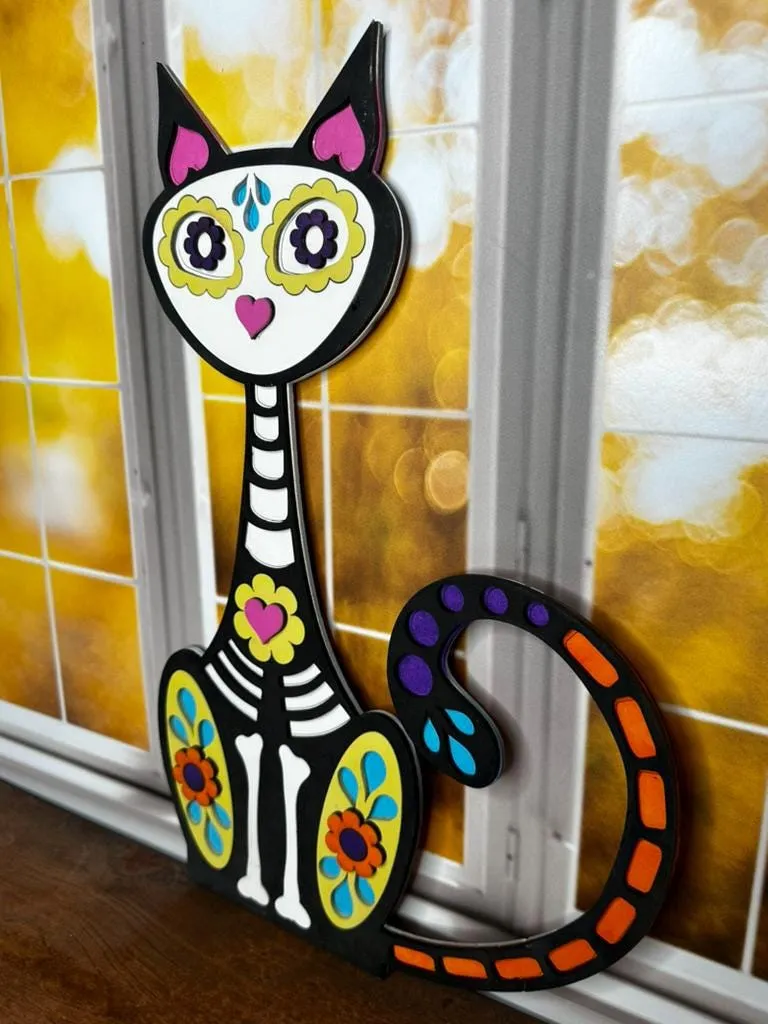 Cat Day of the Dead - Wood Blanks for Painting and Crafting
