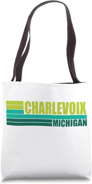 Charlevoix Michigan Lake Up North Traverse Bay City Tote Bag