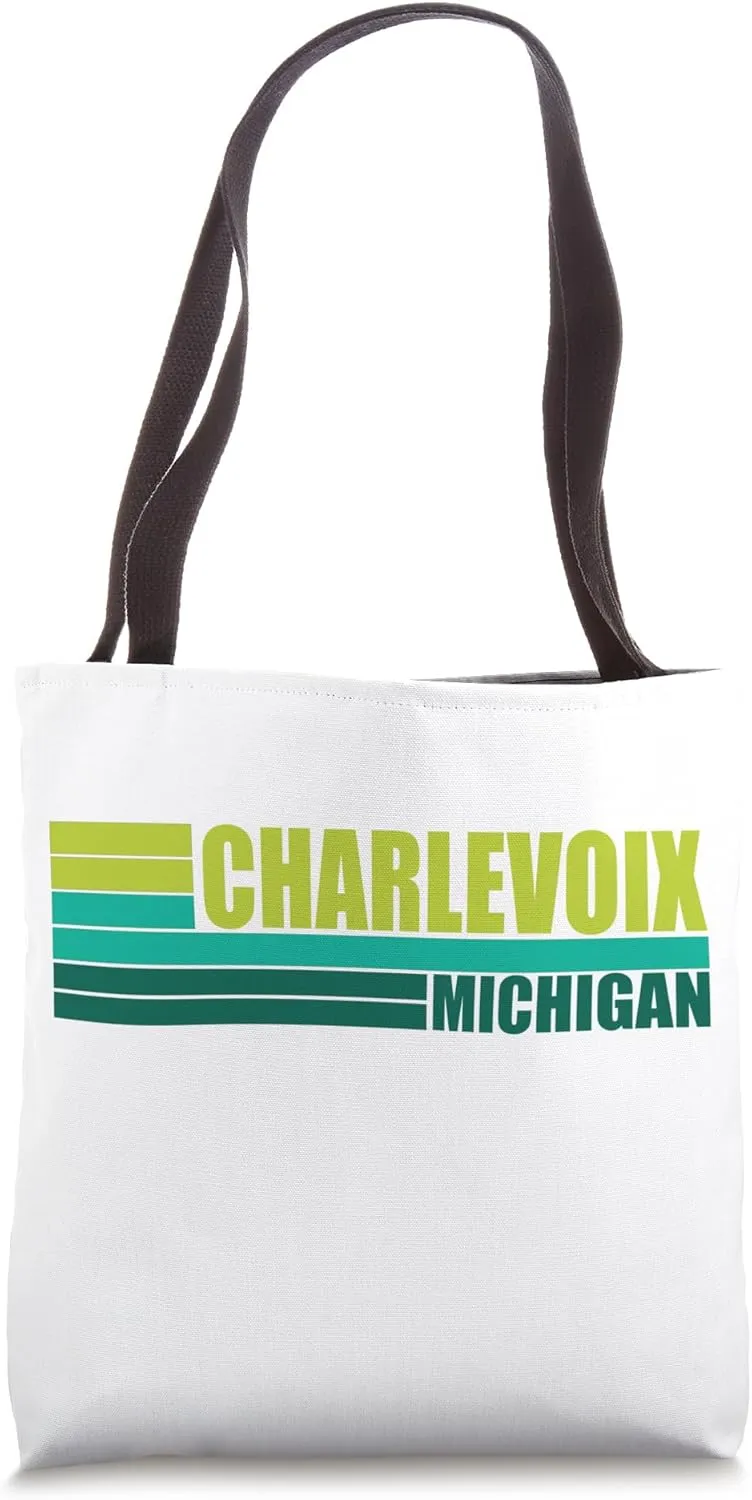 Charlevoix Michigan Lake Up North Traverse Bay City Tote Bag