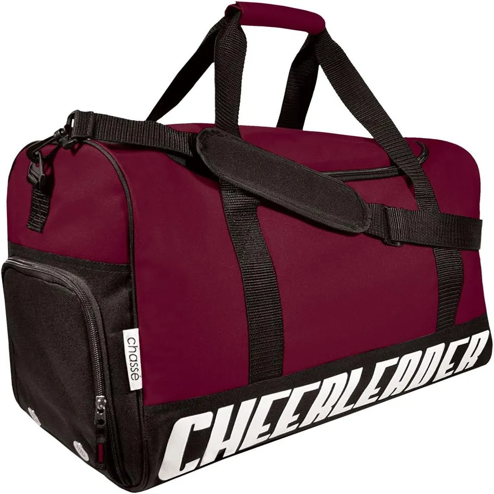 chassé Girls' Travel Sport Bag With Cheerleader Imprint - Maroon