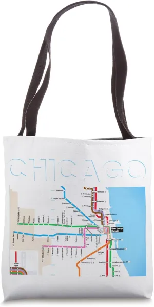 Chicago Metro Transit Map Art Chi-Town Windy City Southside Tote Bag