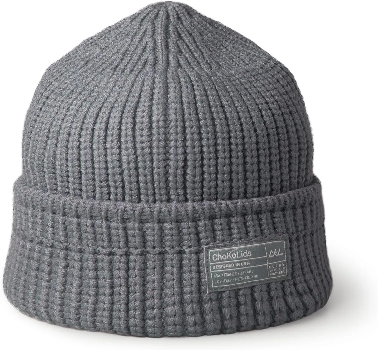 CHOK.LIDS Chunky Trawler Beanie Everyday Watch Hat Roll up Edge Skullcap Waffle Cuff Fisherman Beanie for Men Women