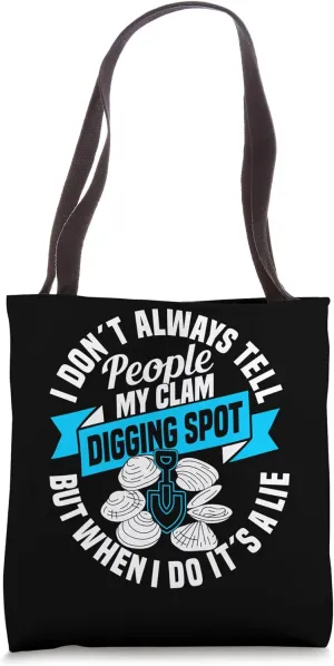 Clam Diggger Gear Equipment Tools Rake Shovel Clamming Tote Bag