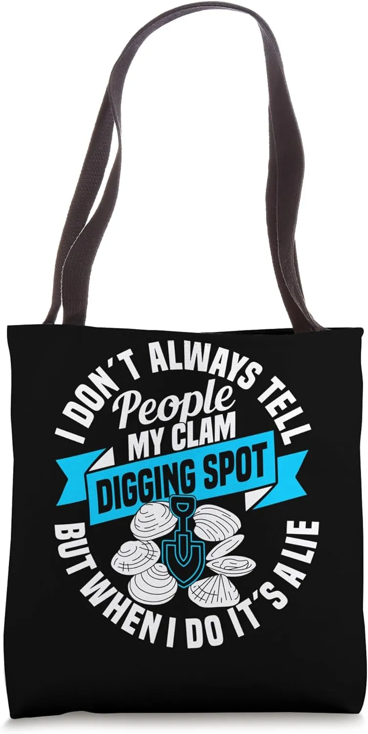 Clam Diggger Gear Equipment Tools Rake Shovel Clamming Tote Bag