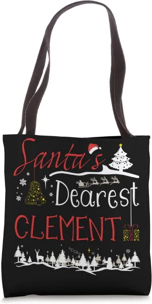 Clement Xmas Cute Christmas Name Tote Bag