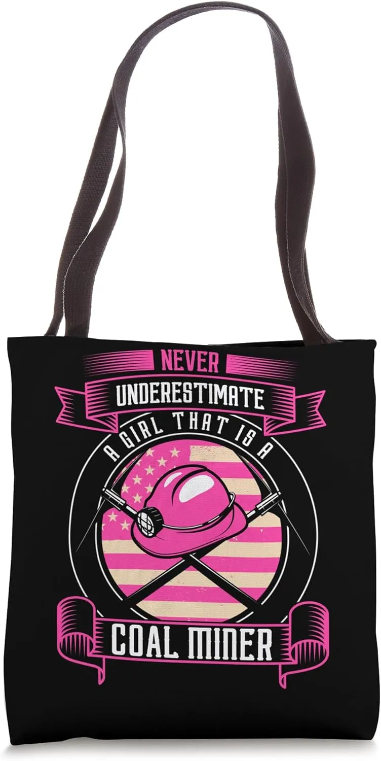 Coalminer Coal Mining Female Coal Miner Tote Bag