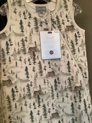 Coccoli Modal Sleepsack in Watercolor Forest Print: Size NB to 18/36M