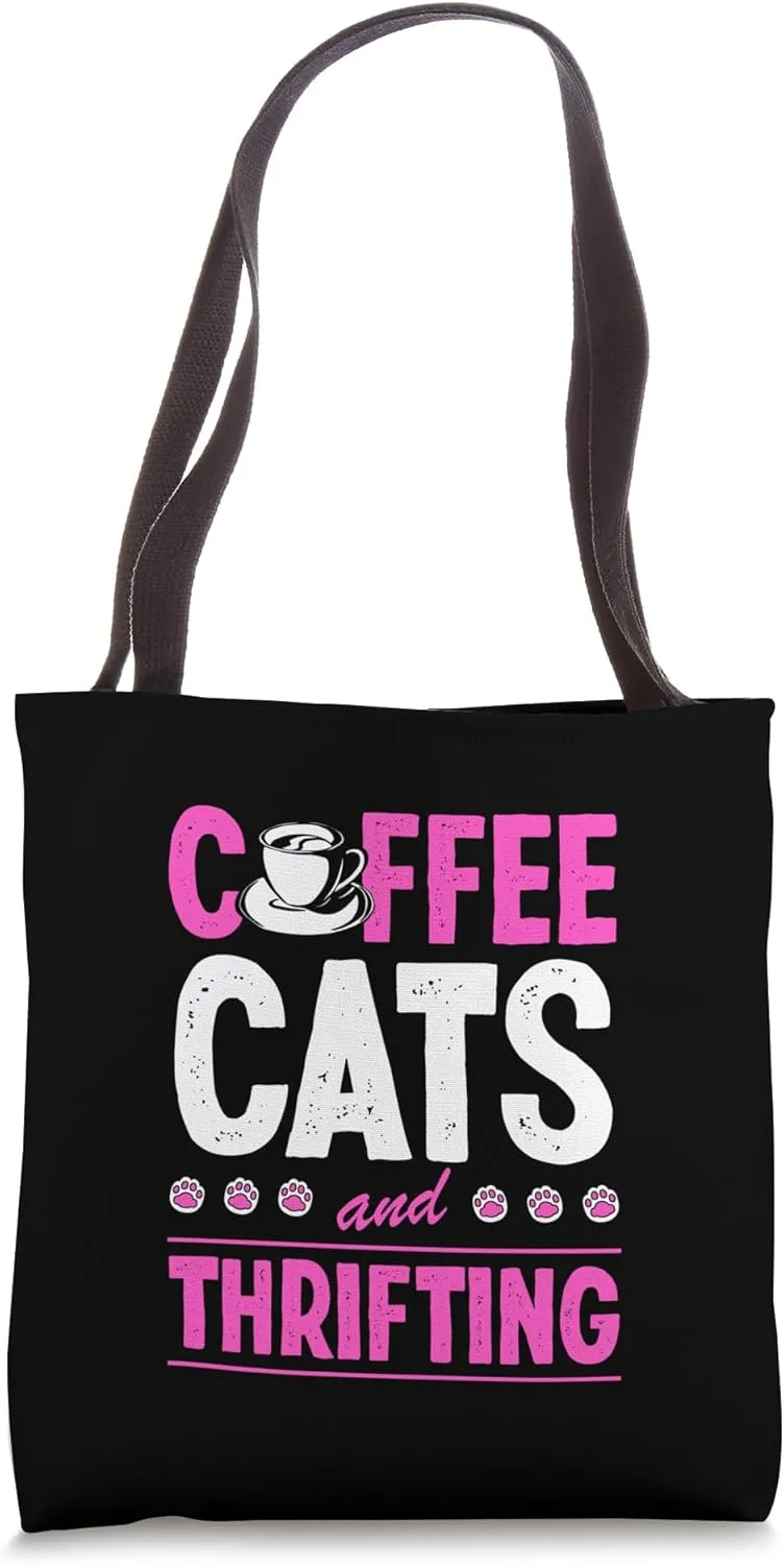 Coffee Cats And Thrifting Tote Bag