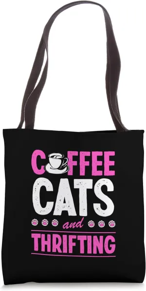 Coffee Cats And Thrifting Tote Bag